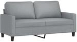 vidaXL 2-Sitzer-Sofa Hellgrau 140 cm Stoff 359163