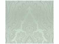 Vliestapete Barock Ornament Glänzend Glatt Eukalyptus Grün Silber FSC®
