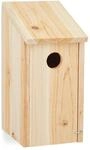 Relaxdays Nistkasten Tannenholz Natur zum Aufh&auml;ngen 26 cm x 12 cm x 14,5 cm