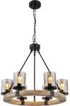 Globo Pendelleuchte 6-flammig Schwarz matt-Rauchfarben 590 x 980 mm