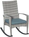 Outsunny Schaukelstuhl mit Kissen Polyrattan