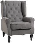 HOMCOM Einzelsessel Relaxsessel mit Tufting Holzf&uuml;&szlig;e 74 x 86 x 102 cm