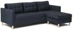 ebuy24 Marino Sofa BA4 Chaiselongue Rechts oder Links Gewendet in Velour Schwarz