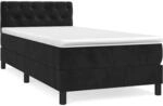 vidaXL Boxspringbett mit Matratze Schwarz 80x200 cm Samt1537767