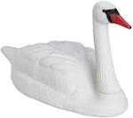 Relaxdays Gartendeko Schwan Kunststoff Wei&szlig; Wetterfest Schwimmend 42,5 cm x 81 cm x