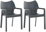 CLP 2er Set Stapelstuhl Diva Dunkelgrau