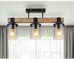 Globo Deckenleuchte 3-flammig Schwarz matt-Rauchfarben 520 x 100 x 286 mm