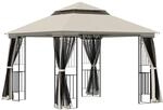Outsunny Pavillon Metall Polyester Gartenzelt Beige 299L x 299B x 274H m