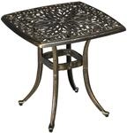Outsunny Terrassentisch mit Schirmloch und Ornament Tischplatte Vintage-Design