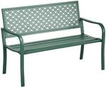 Outsunny Gartenbank Wetterbest&auml;ndig mit R&uuml;ckenlehnen Blumenmuster