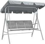 Outsunny 3-Sitzer Gartenschaukel 170 x 110 x 153 cm Grau