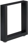 Relaxdays 2er Set Tischkufen Stahl Schwarz Antirutsch 40 x 43 cm