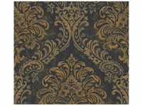 AS-Creation Vliestapete Ornament Matt Muster Glänzend Strukturiert Schwarz Gold