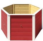 Weka Elementhochbeet 669 6-Eck 143 x 120 x 68,5 cm Rot