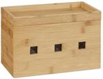 Relaxdays Kabelbox Bambus Natur Mit Deckel 16,5 cm x 25,5 cm x 14 cm 0,8 kg