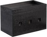 Relaxdays Kabelbox Bambus Schwarz mit Deckel 16,5 cm x 25,5 cm x 14 cm 0,75 kg