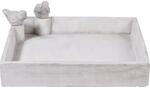 Dobar Edle Vogeltr&auml;nke Carr&eacute; 29 cm x 29 cm x 5 cm Wei&szlig;