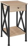 Tectake Beistelltisch Dayton Industrial Style Holz und Stahl 35 x 35 x 70 50 cm