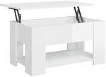 vidaXL Couchtisch Hochglanz-Wei&szlig; 79x49x41 cm Holzwerkstoff 809716