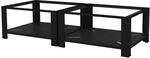 ML-Design Doppel Waschmaschinen Untergestell 2 Ablagen Schwarz 128 cm