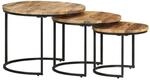 vidaXL Satztische 3 Stk Rohes Mangoholz 338002