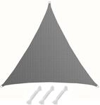 AMANKA HDPE Sonnensegel Wasserdurchl&auml;ssig - 7 x 7 x 7 m Dreieckig Grau
