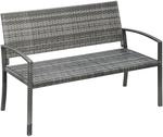 Outsunny Gartenbank in Rattanoptik mit Stahlrahmen