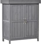 Outsunny Gartenschrank mit Doppelt&uuml;r 2 F&auml;chern 74 x 43 x 88 cm