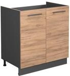 Vicco Sp&uuml;lenunterschrank Fame-Line Goldkraft Eiche/Anthrazit 80 cm ohne