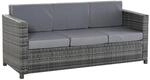 Outsunny Rattan Sofa Metall PE-Rattan Polyester Grau 185B x 70T x 80H cm
