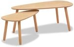 vidaXL 2-Tlg Couchtisch-Set Massivholz Kiefer Braun 244733