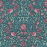 Bricoflor Bunte Tapete Im Jugendstil Landhaus Blumentapete mit Vogel in Gr&uuml;n Lila