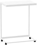 vidaXL Beistelltisch mit Rollen Wei&szlig; 55x35x70 cm Holzwerkstoff 343103