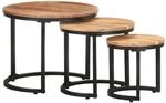 vidaXL Beistelltische 3 Stk Massivholz Akazie 320687