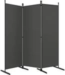 WOLTU Paravent Klappbar Sichtschutz Trennwand Dunkelgrau 167x177 cm