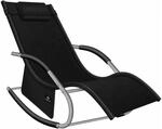 KESSER Sonnenliege Klappbar Ergonomisch Belastbarkeit 150 kg Schwarz