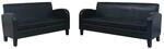 vidaXL 2-Tlg Sofa-Set Kunstleder Schwarz