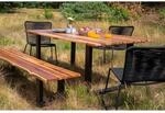 SAM Outdoor-Baumkantentisch 180 x 90 cm Akazie U-Gestell Schwarz AVILA