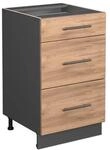 Vicco K&uuml;chenunterschrank Fame-Line Goldkraft Eiche Anthrazit 50 cm ohne