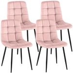 CLP 4er Set Esszimmerst&uuml;hle Antibes Samt Pink