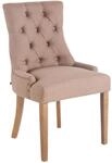 CLP Esszimmerstuhl Aberdeen Stoff Taupe/Antik-Hell