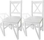 vidaXL Esszimmerst&uuml;hle 2 Stk Wei&szlig; Kiefernholz 241510