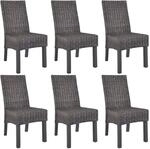 vidaXL Esszimmerst&uuml;hle 6 Stk Braun Kubu Rattan und Mangoholz 275468