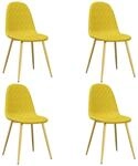 vidaXL Esszimmerst&uuml;hle 4 Stk Senfgelb Samt 325686