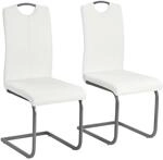 vidaXL Freischwinger 2 Stk Wei&szlig; Kunstleder 246195