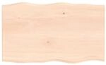 vidaXL Tischplatte 100x60x2 cm Massivholz Eiche Unbehandelt Baumkante 363887