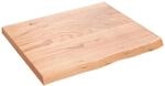 vidaXL Tischplatte Hellbraun 60x50x2-4 cm Massivholz Eiche Behandelt 3156348