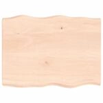 vidaXL Tischplatte 80x60x2-4 cm Massivholz Unbehandelt Baumkante 363879
