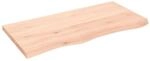 vidaXL Tischplatte 100x50x2-4 cm Massivholz Eiche Unbehandelt 3156303