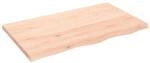 vidaXL Tischplatte 100x60x2-4 cm Massivholz Eiche Unbehandelt 3156306